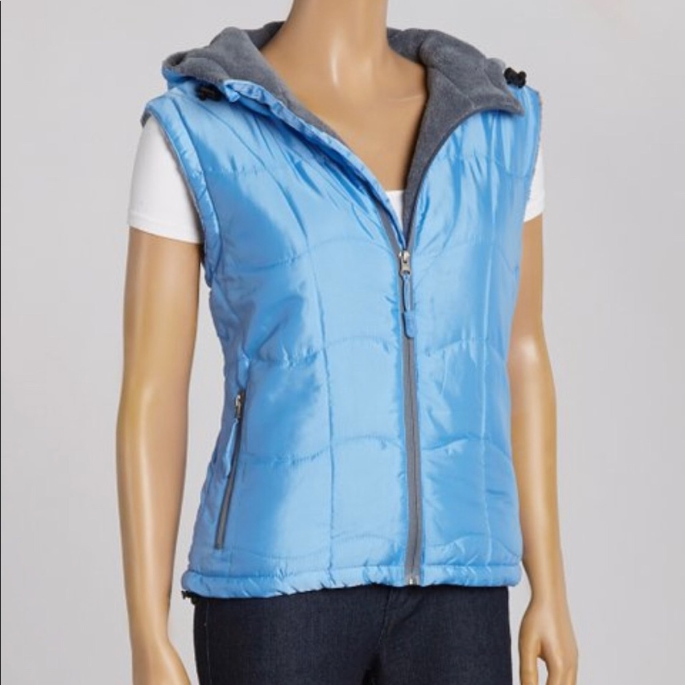 Dutch Harbor Gear Sky Blue Hooded Zip-Up Vest